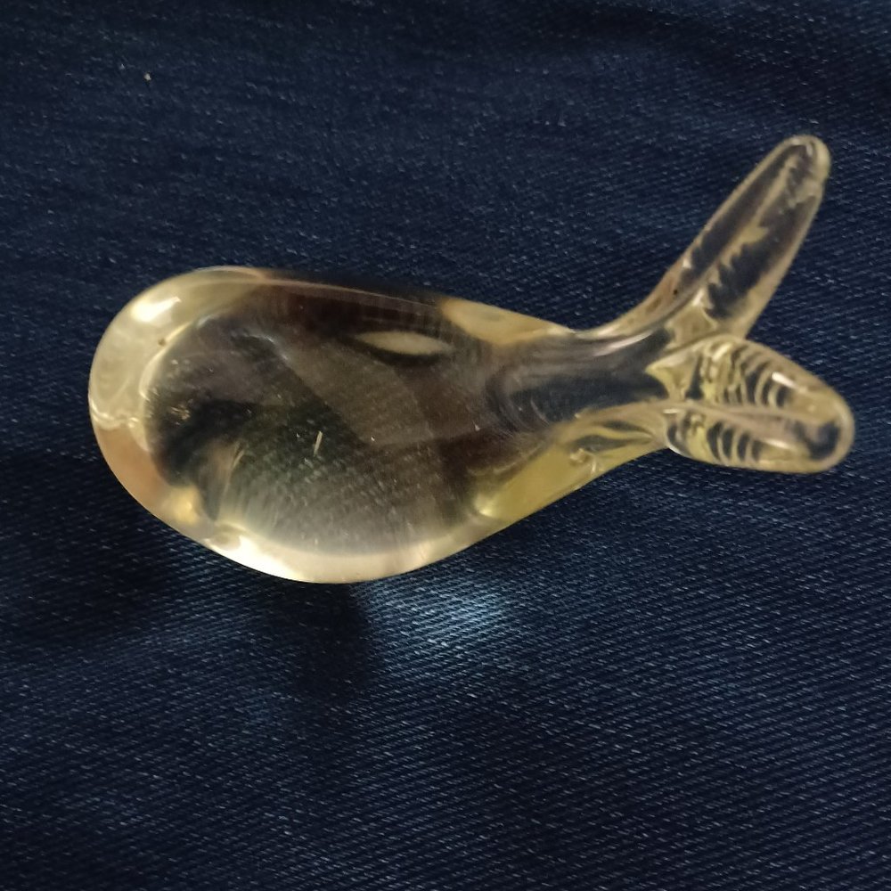 Clear paperweight-whale